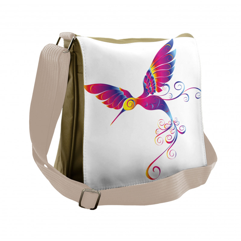 Feather Hummingbird Messenger Bag