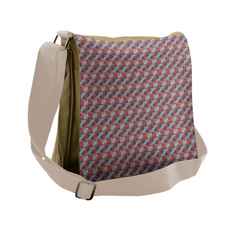 Vibrant Style Triangles Art Messenger Bag