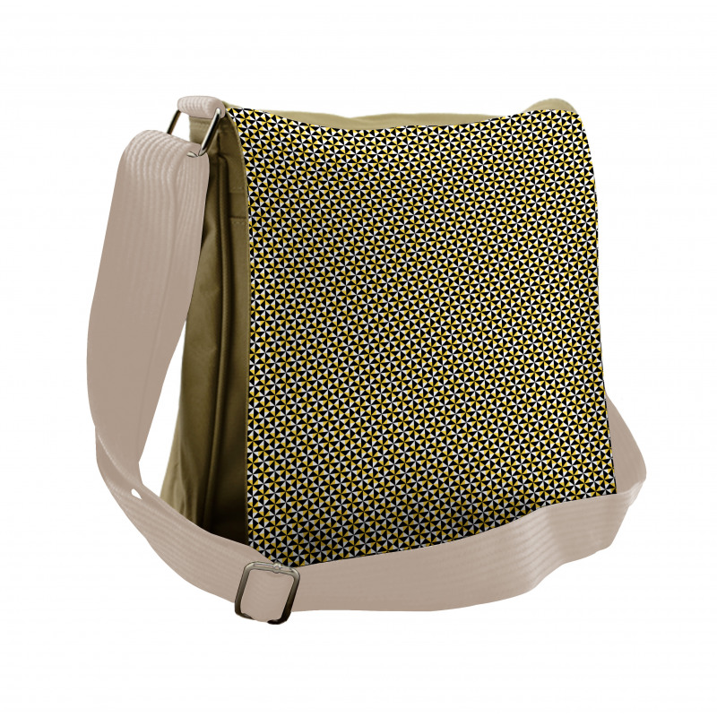 Bicolour Abstract Geometric Messenger Bag