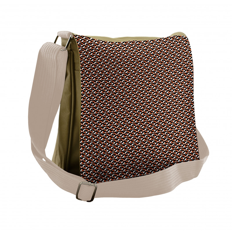 Retro Look Geometric Shapes Messenger Bag