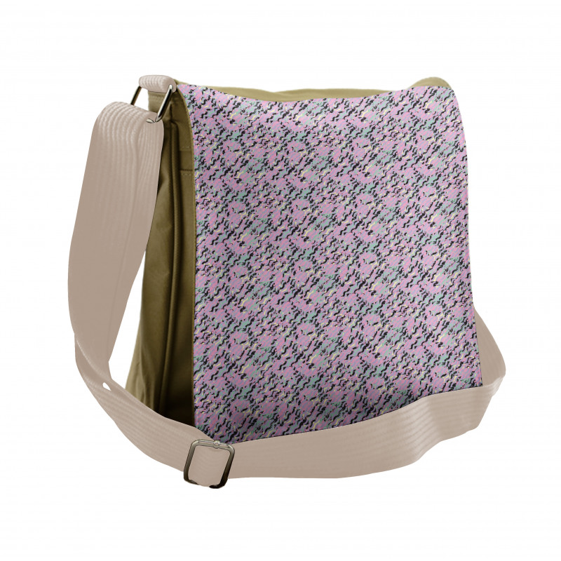 Pastel Abstract Waves Messenger Bag