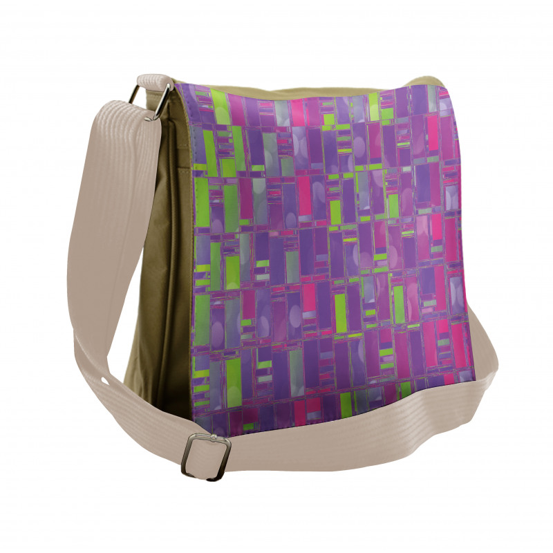 Abstract Distorted Cubes Messenger Bag