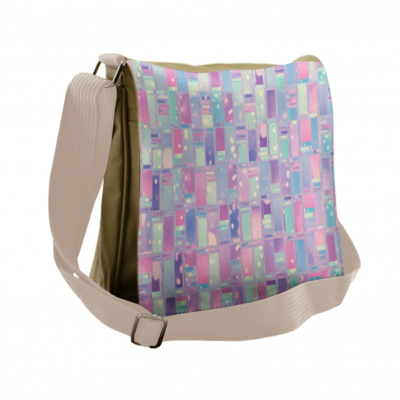 Pastel Tone Abstract Squares Messenger Bag