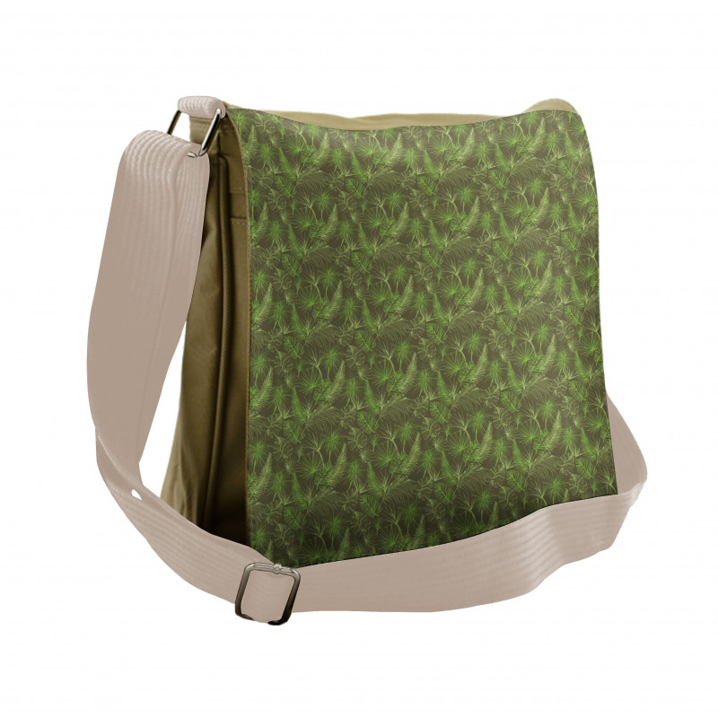 Palm Trees Leaves Messenger Bag