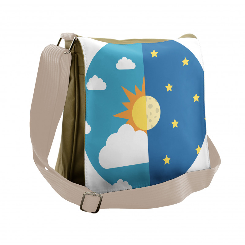 Day and Night Cartoon Messenger Bag