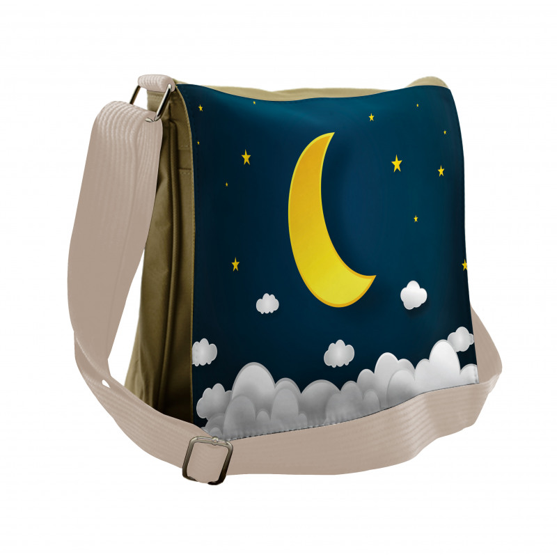 Half Moon Clouds and Stars Messenger Bag