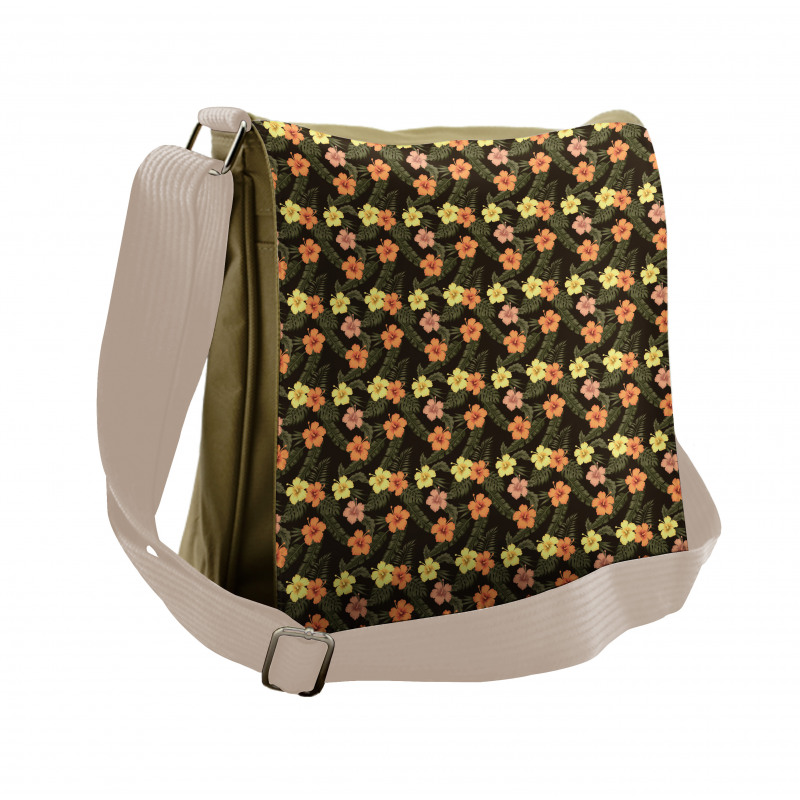 Vintage Jungle Foliage Art Messenger Bag