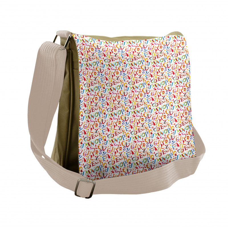 Whimsical Lettering Layout Messenger Bag