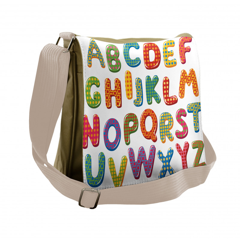 Funny Lettering Pattern Messenger Bag