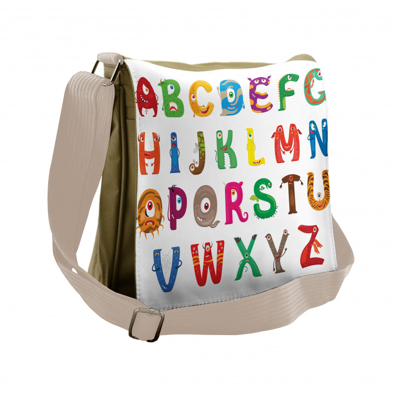 Childish Monster Letters Messenger Bag