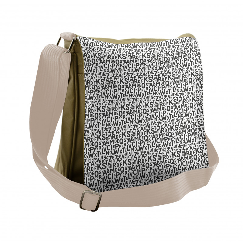 Uppercase English Letters Messenger Bag