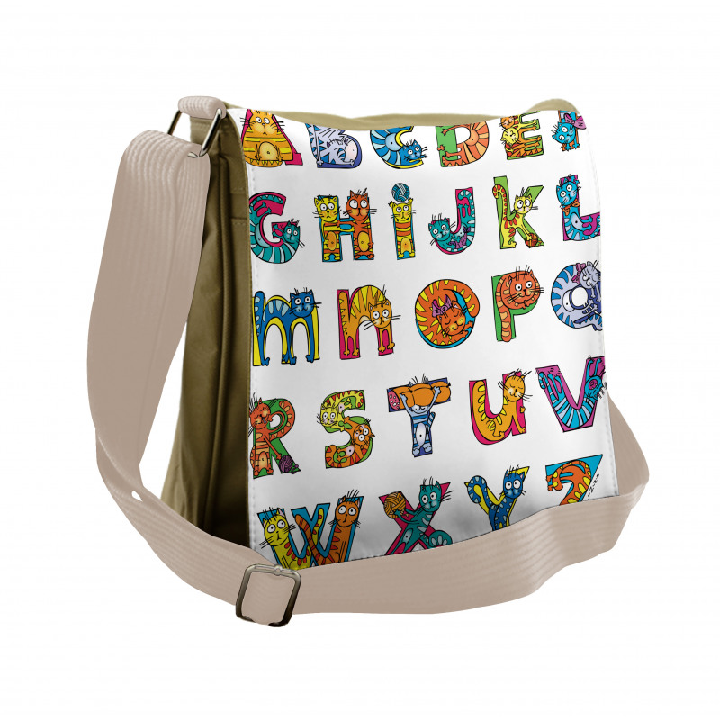 Funny Cats Letter Shapes Messenger Bag