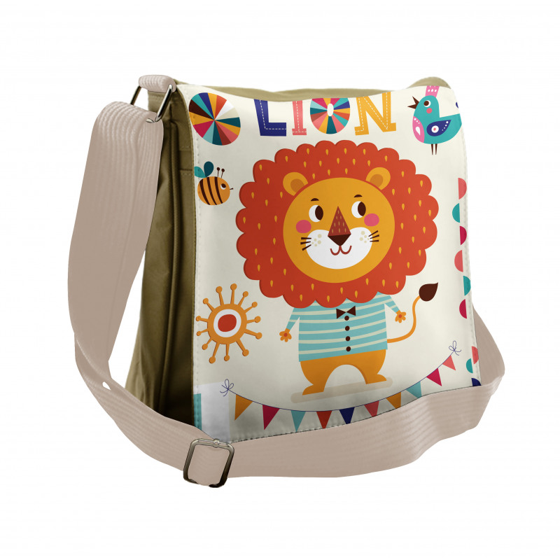 Cartoon Letters Lion for L Messenger Bag