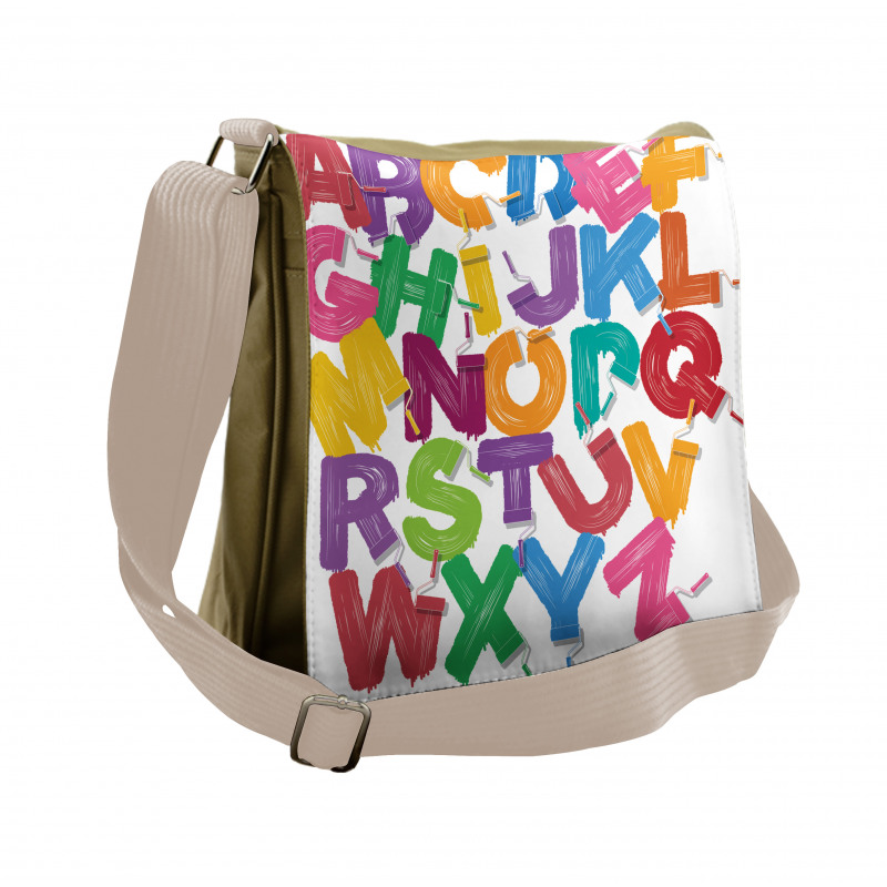 Gouache Brush Letters Messenger Bag