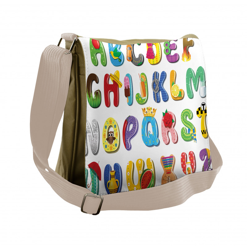 Happy Educational Letters Messenger Bag