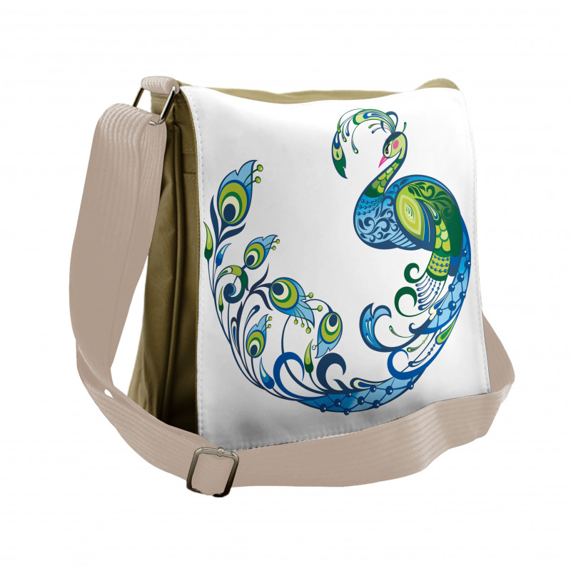 Colorful Peacock Tropic Messenger Bag