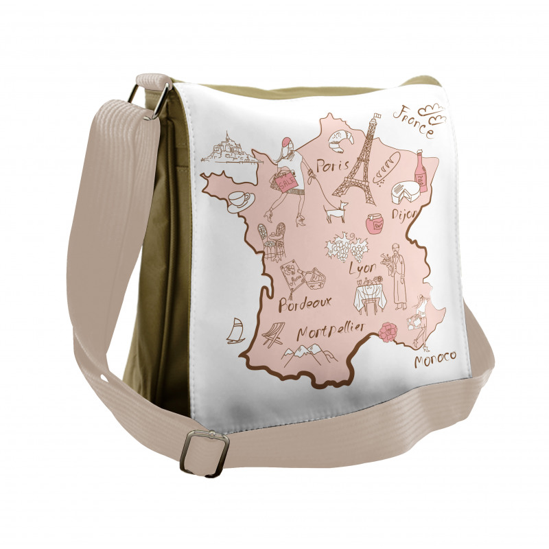 Typography Map Messenger Bag