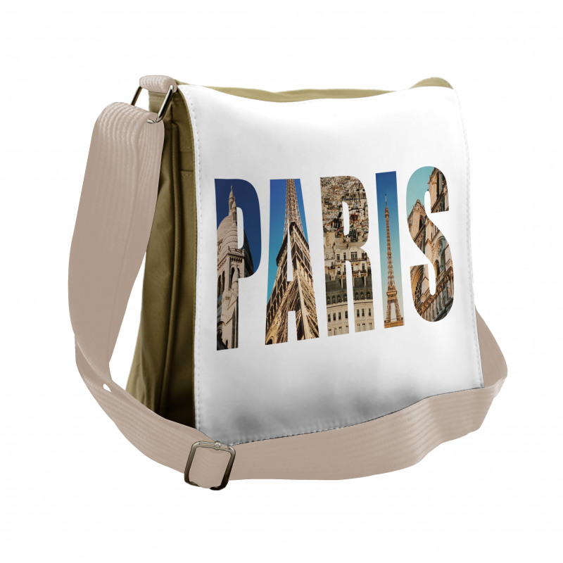 Modern Collage Wording Messenger Bag