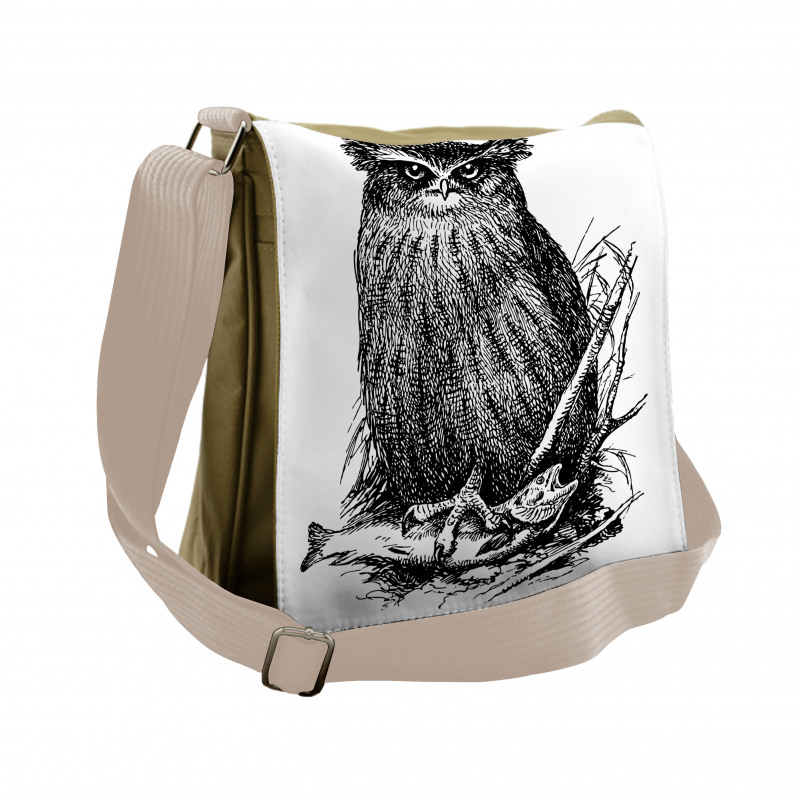 Vintage Wise Night Bird Messenger Bag