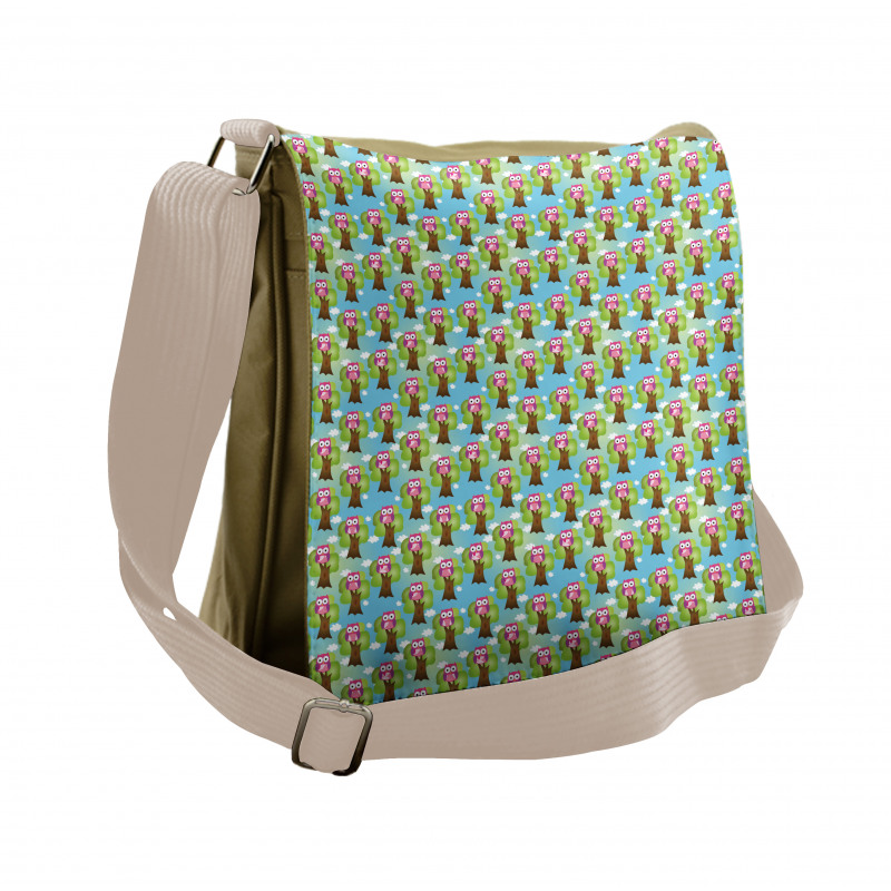 Modern Cartoon of Birds Messenger Bag