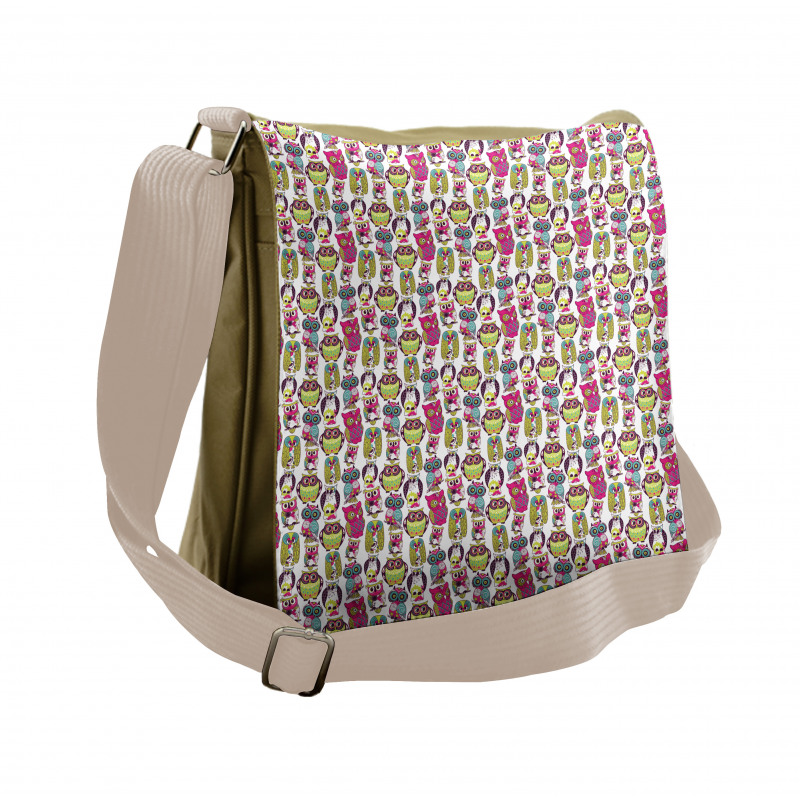 Colorful Floral Motifs Messenger Bag