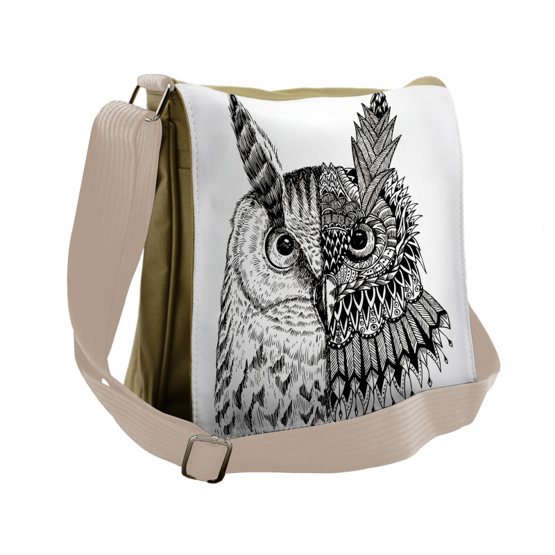 2 Animal Faces Design Messenger Bag