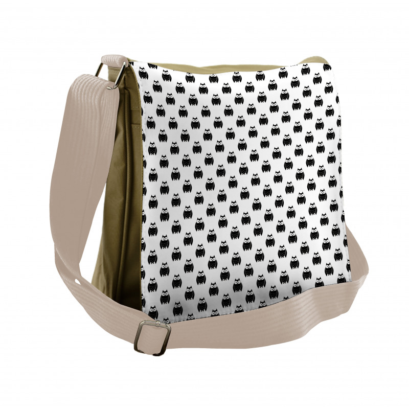 Repeating Cartoon Style Messenger Bag