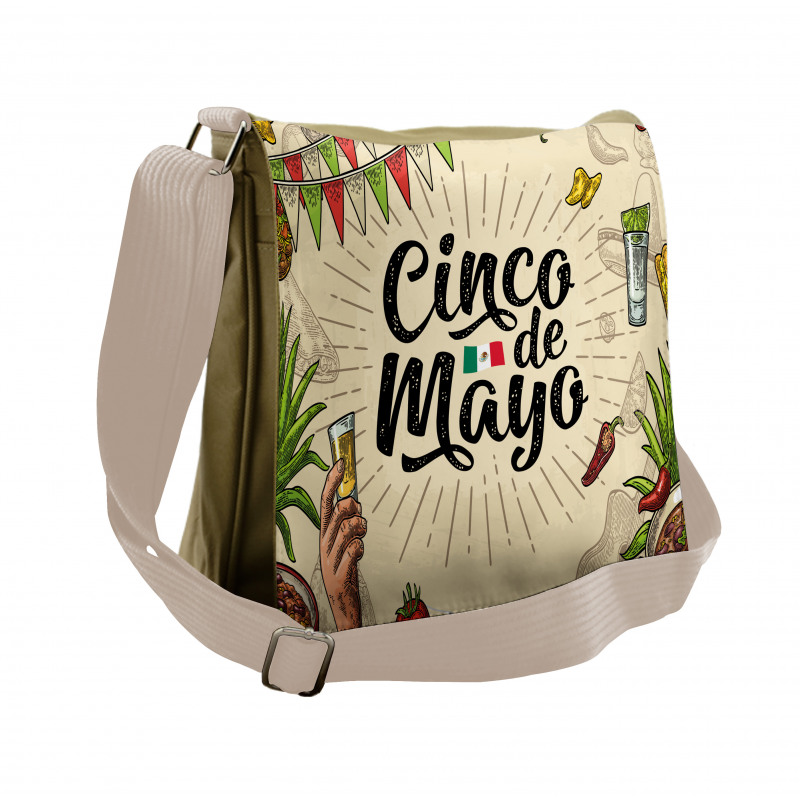 Mexican Food Drink Messenger Bag