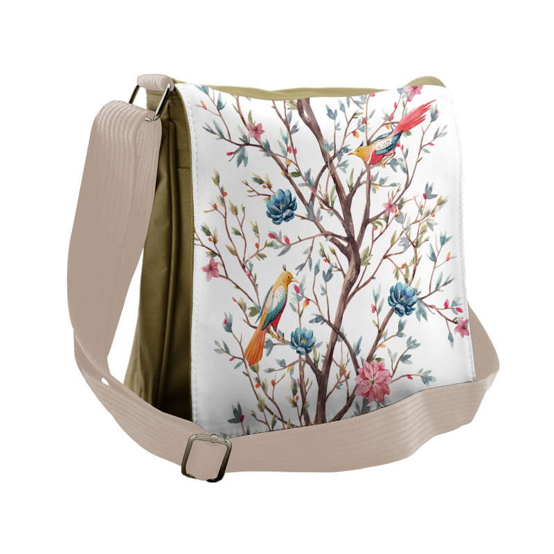 Tree with Birds Messenger Bag