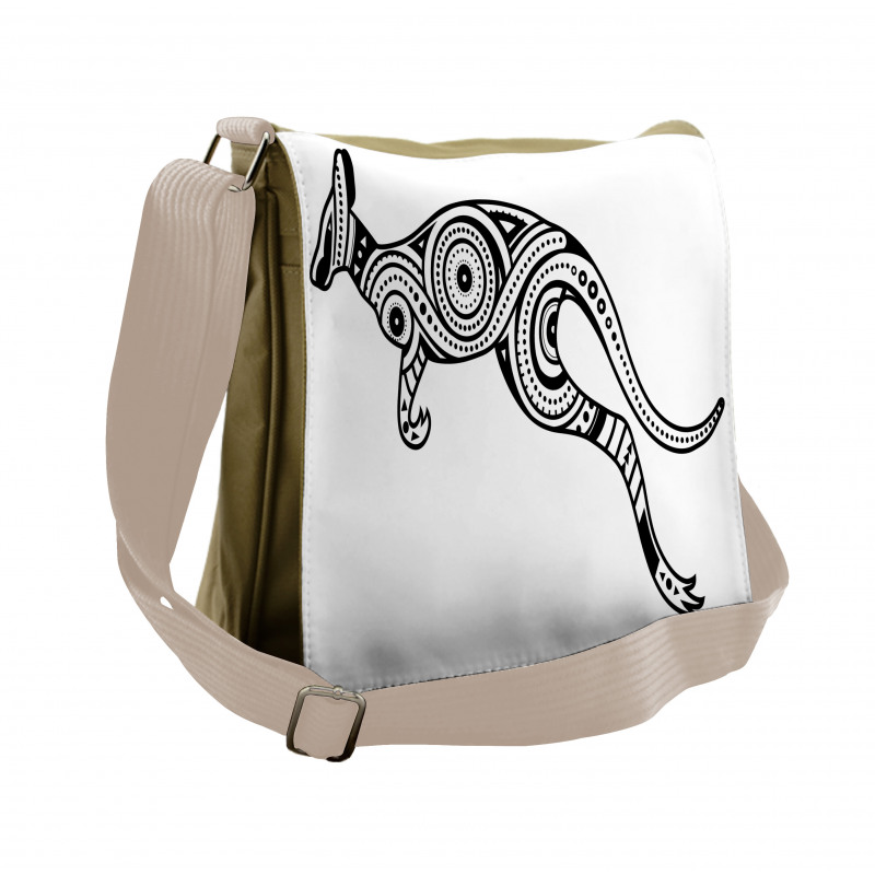 Abstract Ornate Kangaroo Messenger Bag