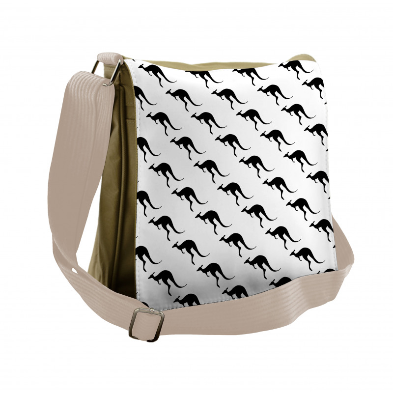 Monochromatic Kangaroo Messenger Bag