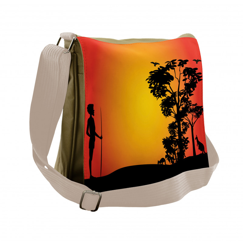 Hunting Man and Tree Messenger Bag