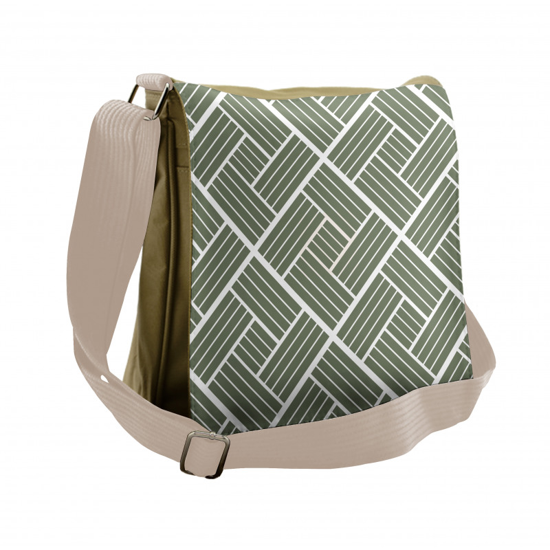 Striped Rectangular Squares Messenger Bag