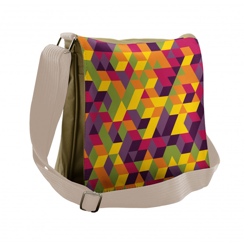 Modern Colorful Repetition Messenger Bag