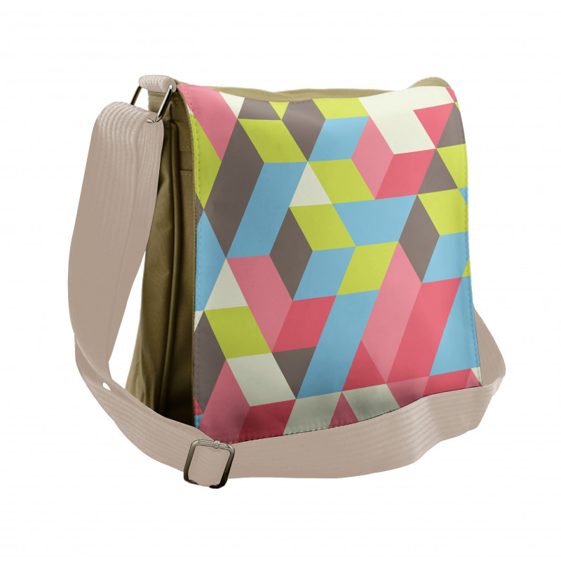 Colorful Polygonal Pattern Messenger Bag