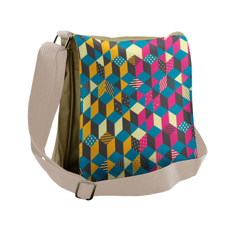 Modern Colorful Blocks Messenger Bag