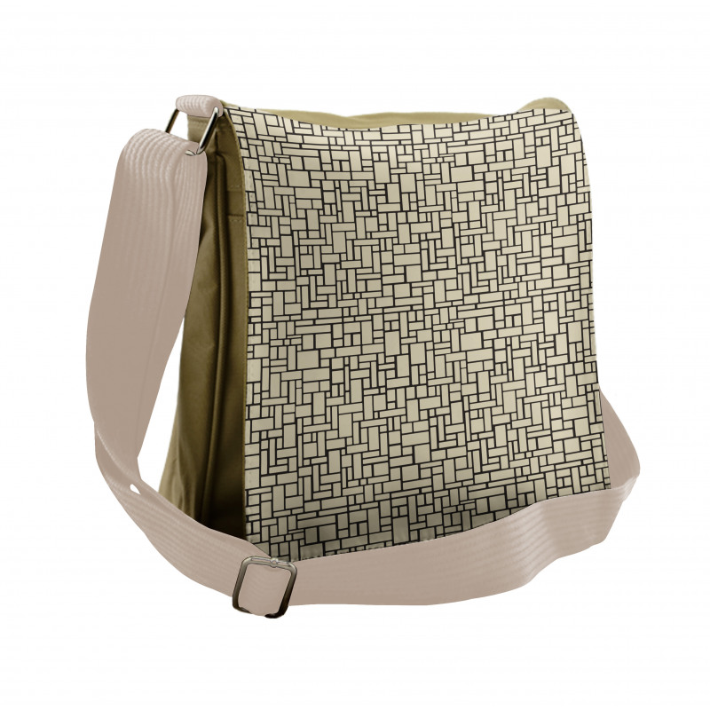 Geometric Round Rectangles Messenger Bag