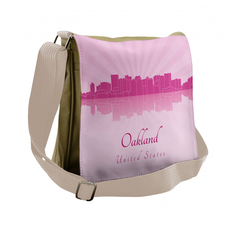 Calligraphic City Skyline Messenger Bag