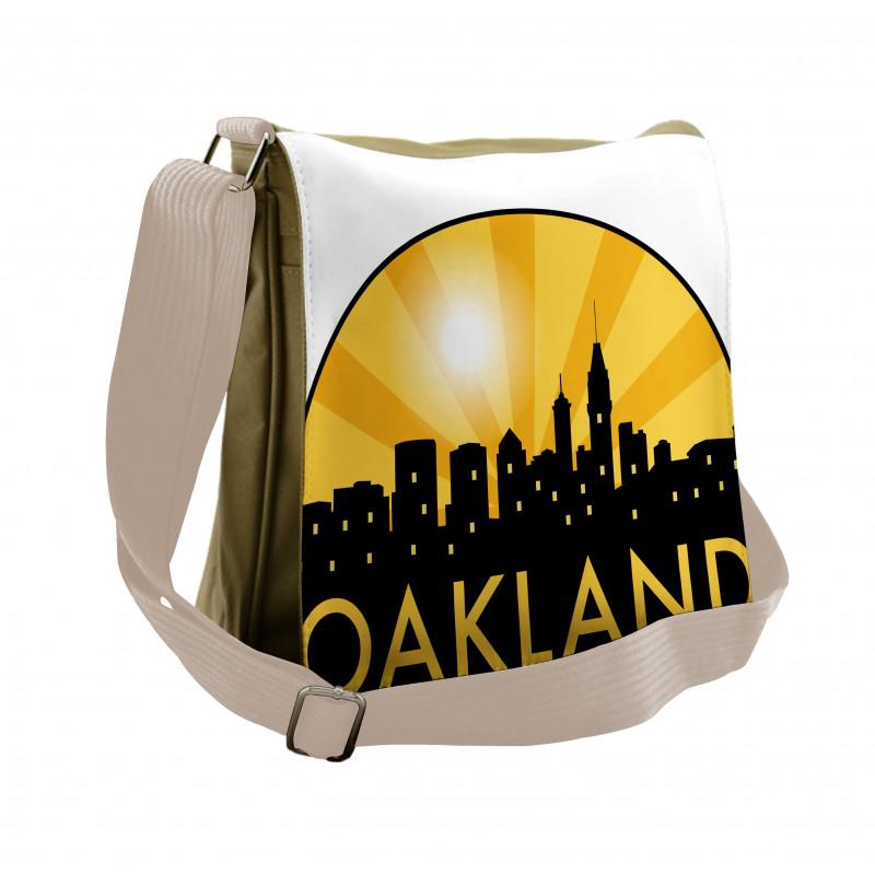 Sunburst Effect Buildings Messenger Bag