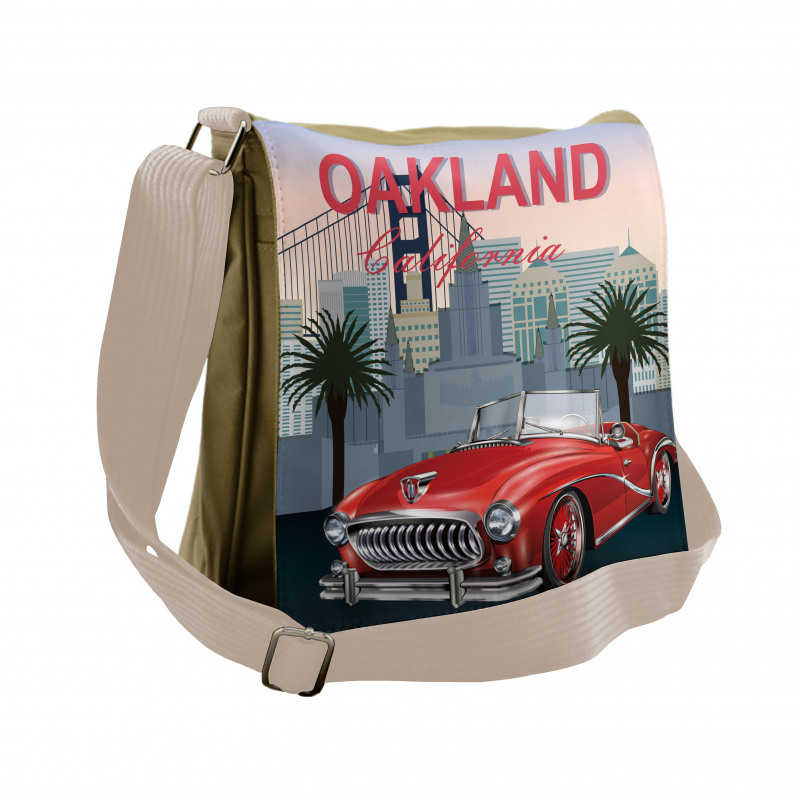 Car with a City on the Back Messenger Bag