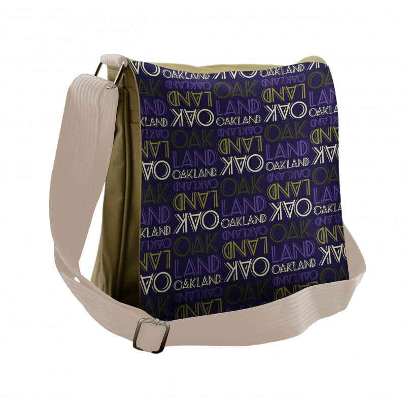 Repeating Modern Lettering Messenger Bag