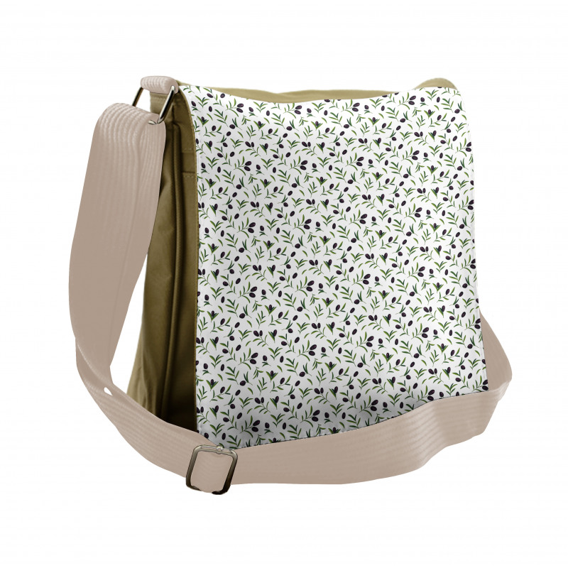 Botanical Branches Leaves Messenger Bag