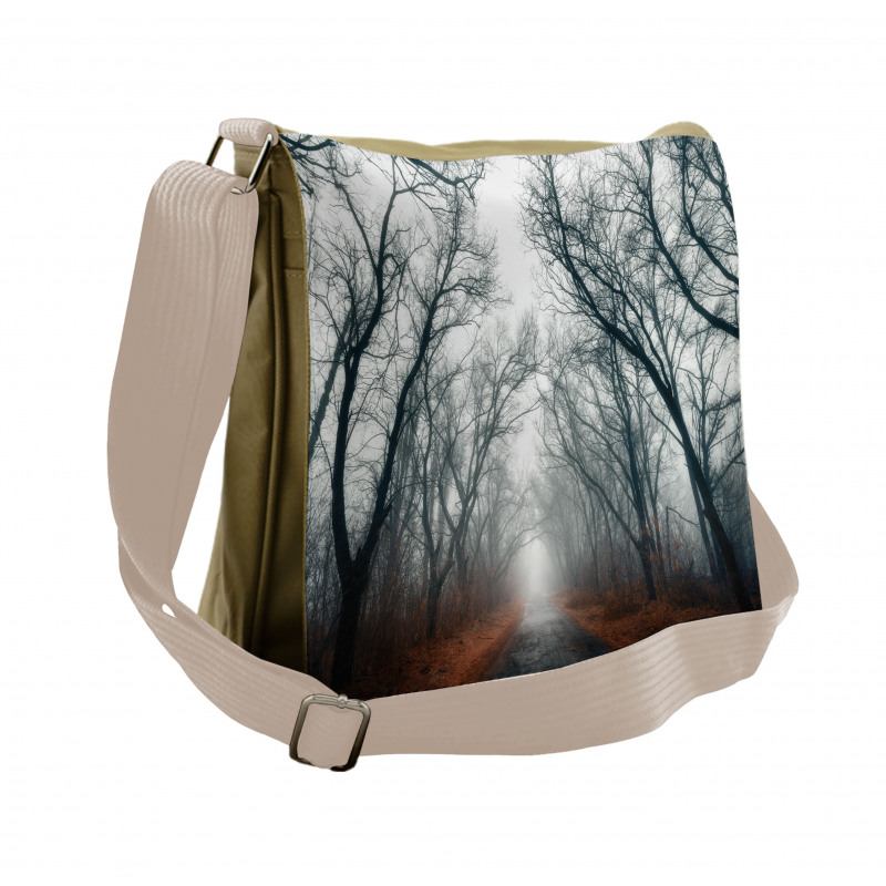Autumn Sky and Leaves Messenger Bag