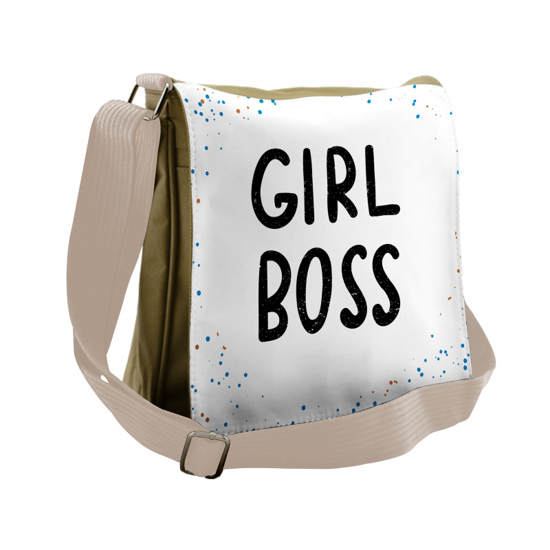 Grunge Typographic Image Messenger Bag