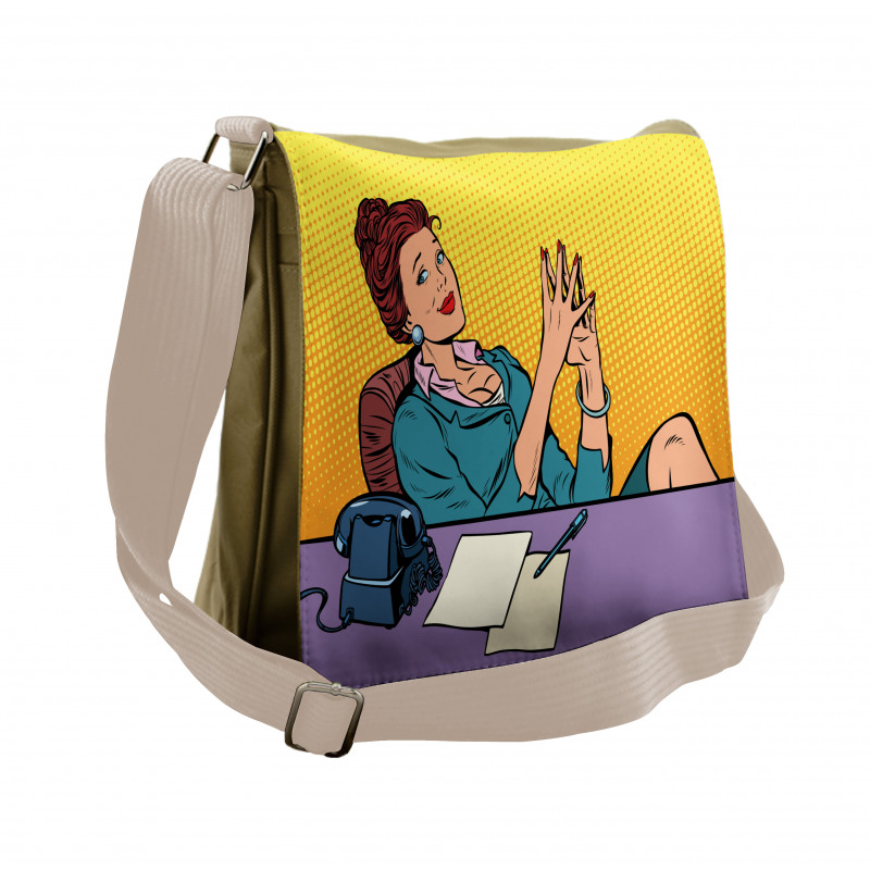 Pop Art Businesswoman Messenger Bag