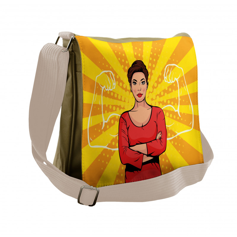 Strong Woman and Arms Messenger Bag