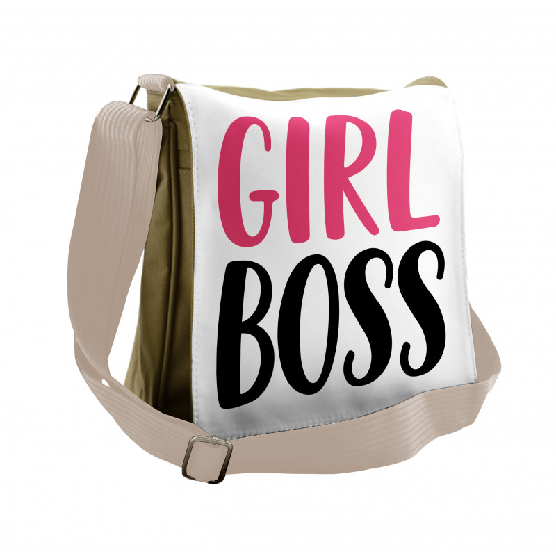 Simplistic Feminine Text Messenger Bag