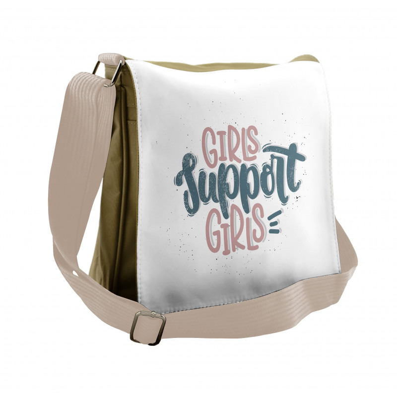 Girls Support Girls Texts Messenger Bag