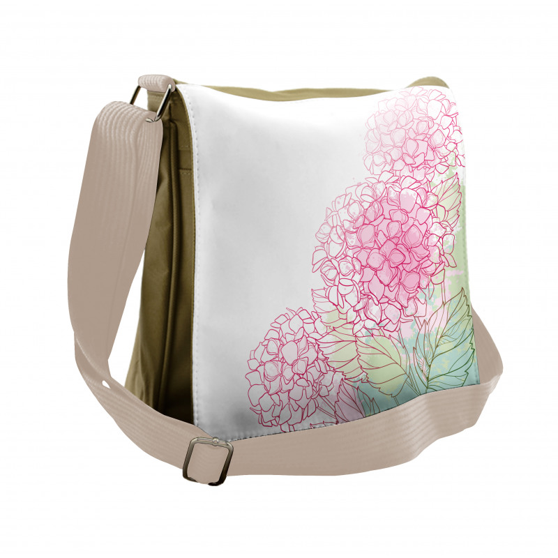 Grunge Paint Art Flowers Messenger Bag