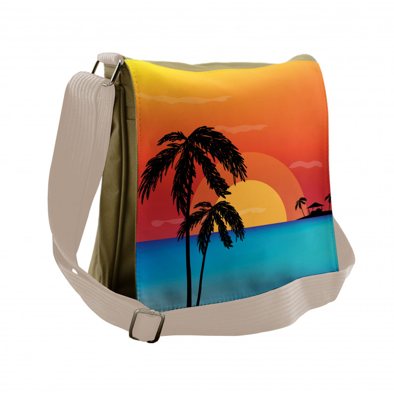 Sunset Trees and an Ocean Messenger Bag